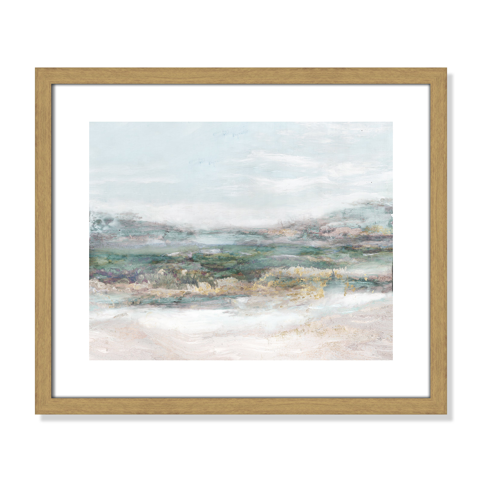 White, Natural Wood Grain Framed Paper, 16" H x 19" W x 0.75" D