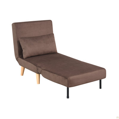 Fauteuil-lit convertible 2-en-1, canapé-lit pliable moderne Mid-Century avec pieds en bois, fauteuil multifonctionnel pour petit espace, bureau d'appartement