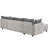 U-shaped Chenille Sofa Pull-out Sofa Bed with Large Storage Space-1400342655