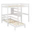 Lit mezzanine convertible polyvalent avec bureau en L, tablettes et échelle robuste