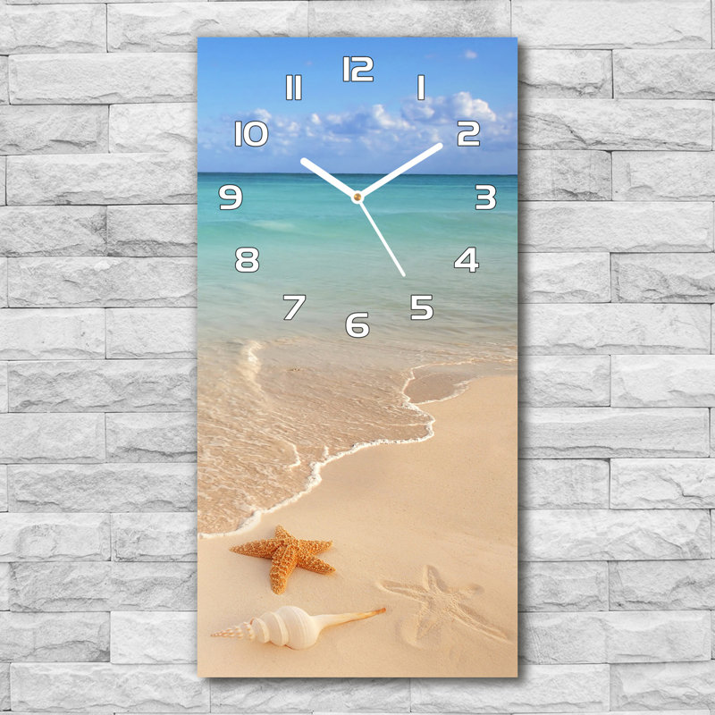 Jaegar Glass Wall Clock, Beige/Blue/White