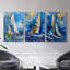 Sea and Shore Series XVIII - Ensemble de 3 toiles tendues avec châssis - Prêt à être accroché-107311012
