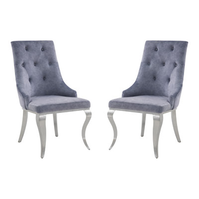 19.5'' H Tufted Fabric Upholstered Side Chair