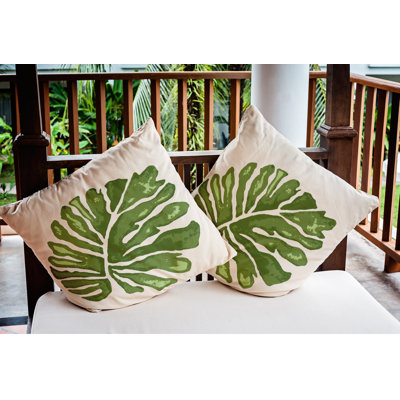Floral Outdoor Reversible Throw Pillow