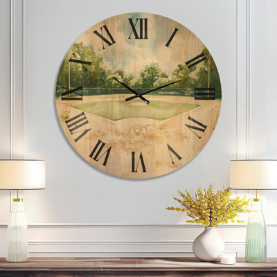 Horloge murale en bois Baseball