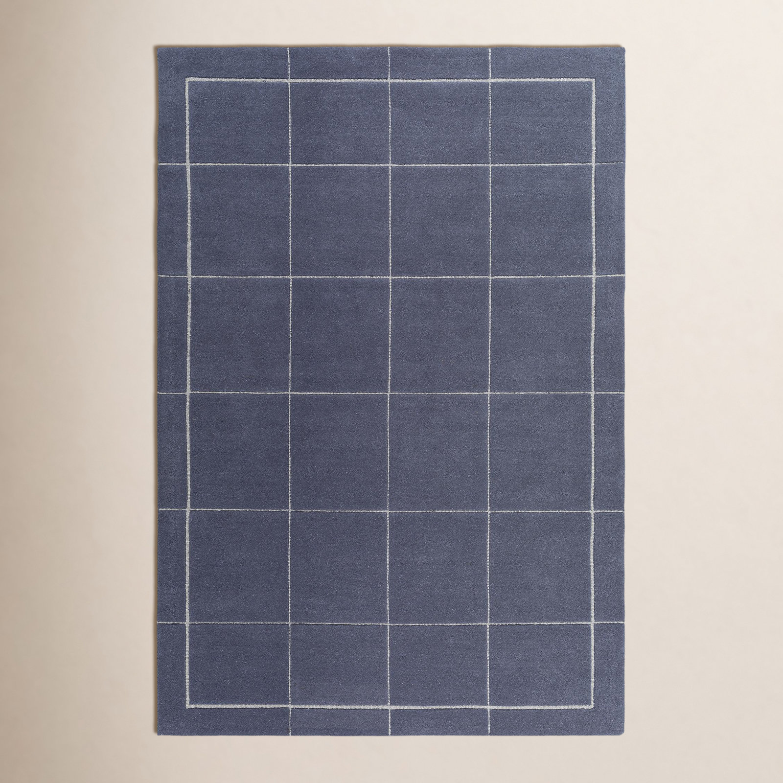 Mallory Blue Hand Tufted Area Rug, Rectangle 5' x 8'