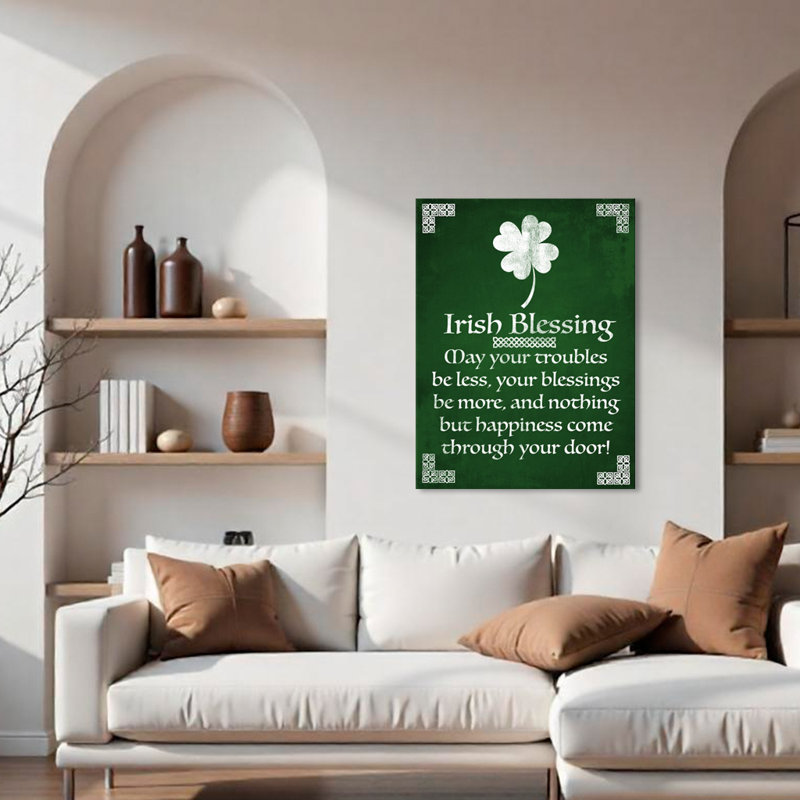 Reproduction d’art sur toile, "Irish Blessing" par Tristan Scott, H 16 po x l 12 po x p 0,75 po