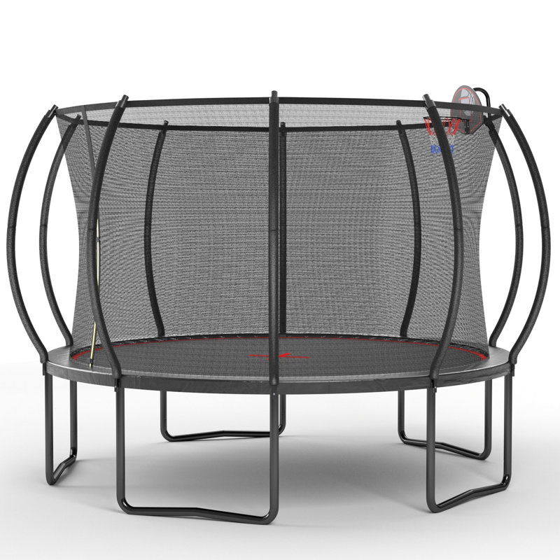 Citrouille trampoline 12 pi - noir rouge, Rouge