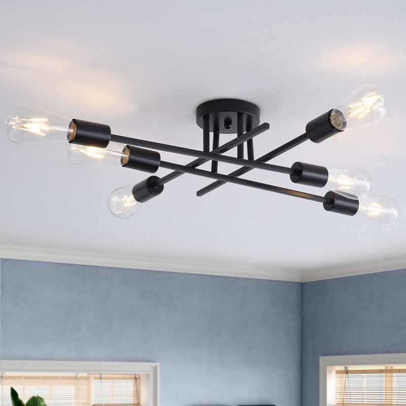 Plafonnier semi-encastré 6 lumières