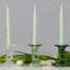 Bougeoirs en verre festonné - Lot de 3 - Vert-766884309