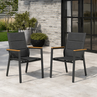 2-piece Aluminium Outdoor Dining Chairs