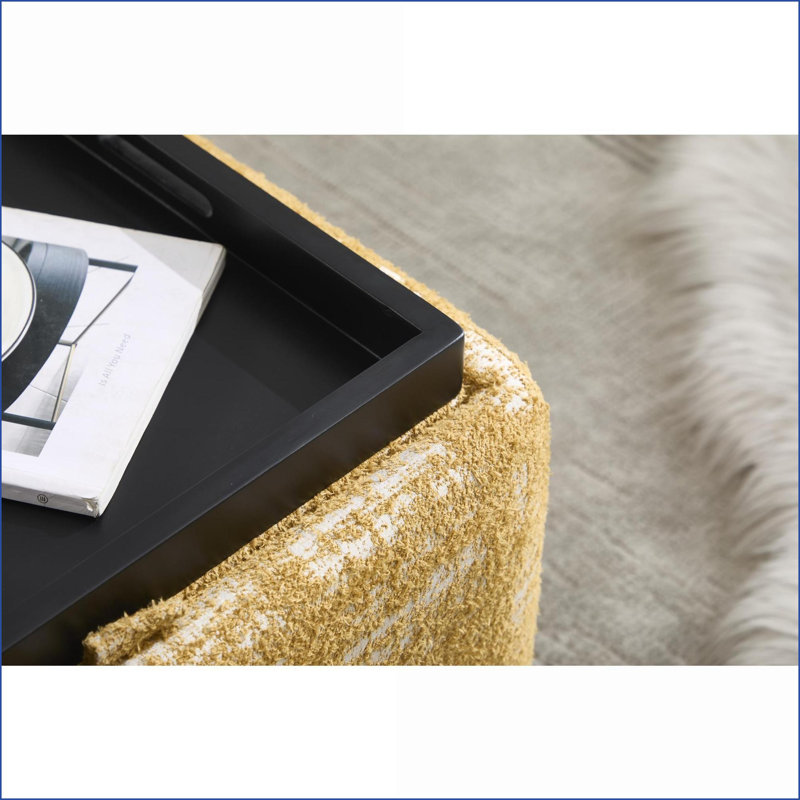 Table basse moderne en polyester minimaliste pour le salon / la chambre à coucher, facile à assembler et amp; Gain de place, 21,85 po x 23,62 po
