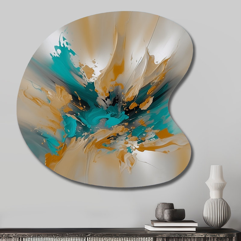 Heidi - impression unique de forme métallique sur marbre, art mural moderne asymétrique en métal, H 27 po x l 27 po