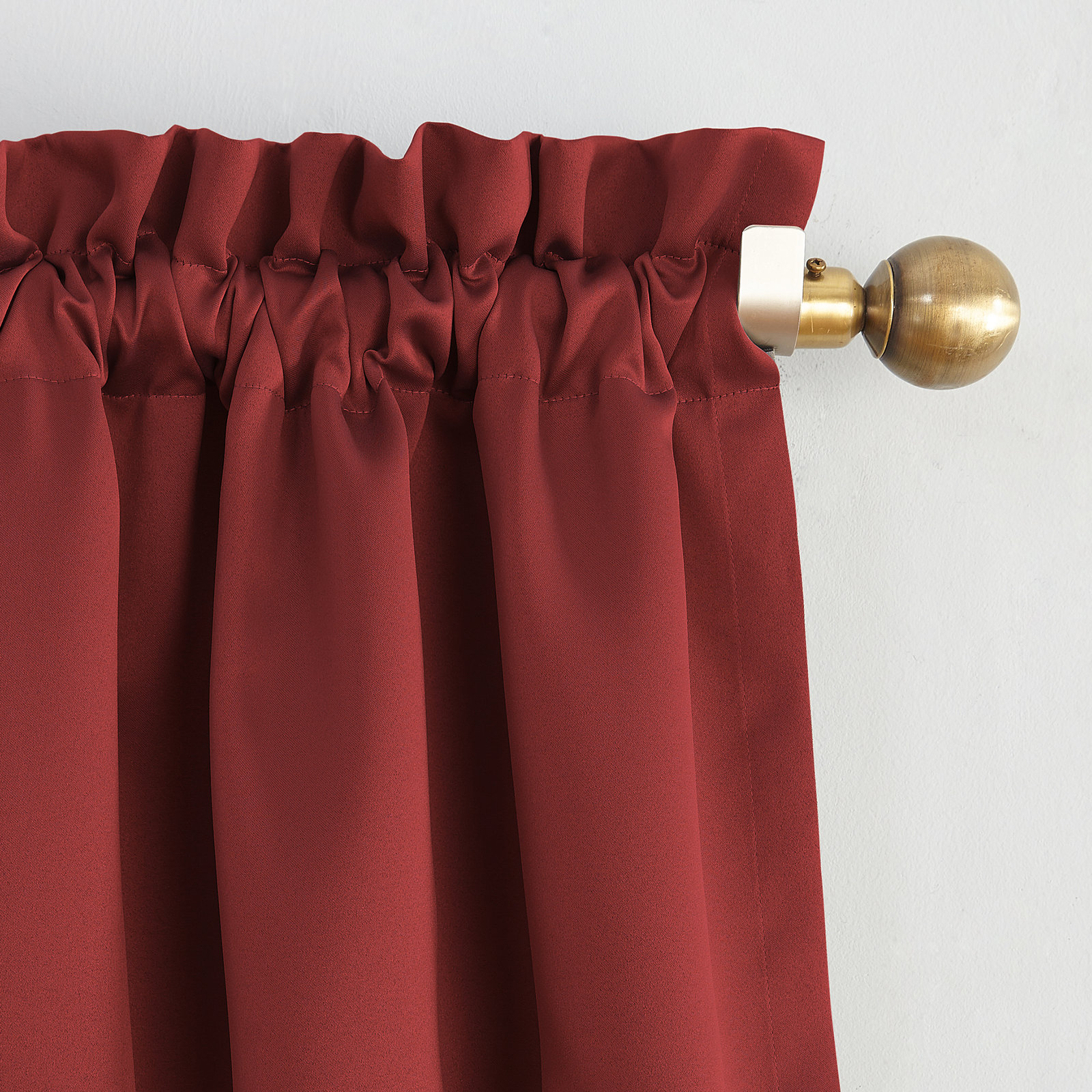  Thermal Blackout Rod Pocket Curtain Panel, Red, 40" W x 95" L