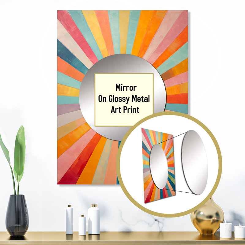Lavester Colorful Mid Century Optique Serenade I - Miroir décoratif moderne Mid-Century, 32 po x 24 po