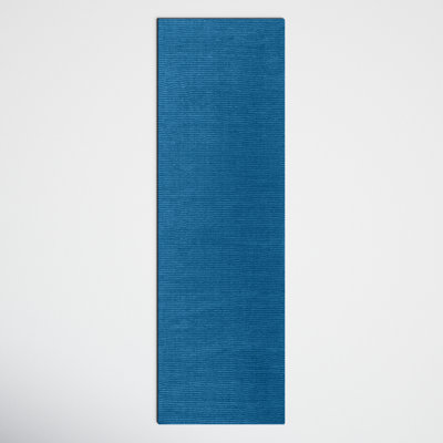 Crowe Dark Blue Hand-Woven Wool Rug
