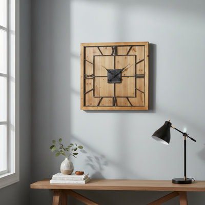Williston Square Wooden Wall Clock
