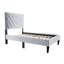 Lit simple gris avec base - velours, tête de lit réglable, 12, sans sommier, revêtement de velours pour mobilier de chambre à coucher moderne, 12 supports, ressort-1671962876