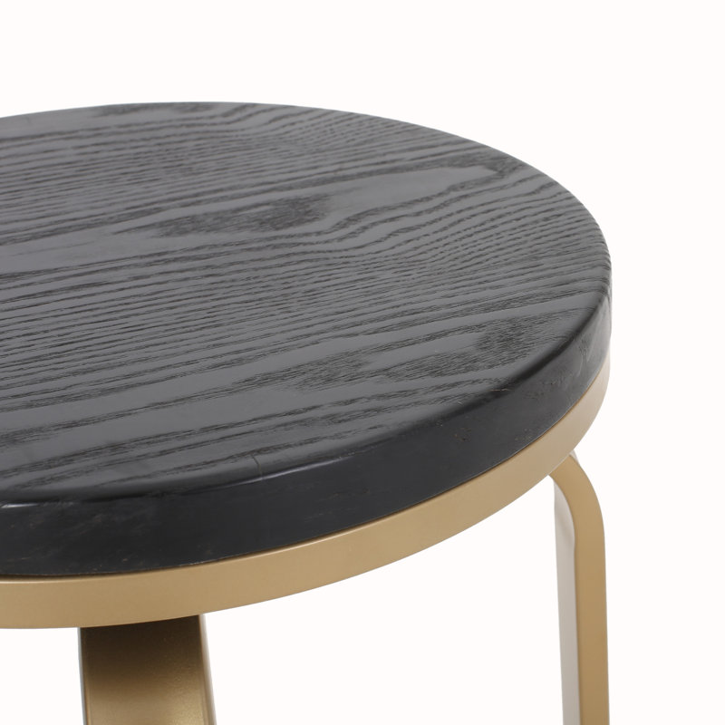 Tabouret de comptoir pivotant 24 po Fortville, Or, Noir