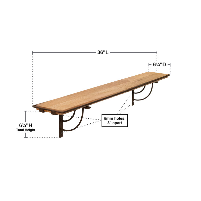 Roman Bronze Wrought Iron 36" Plant Shelf Bracket