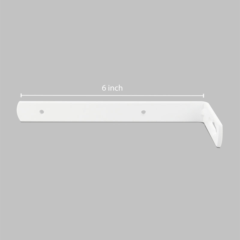 L Shape Support Bracket, 0.65" H x 6" W x 2" D