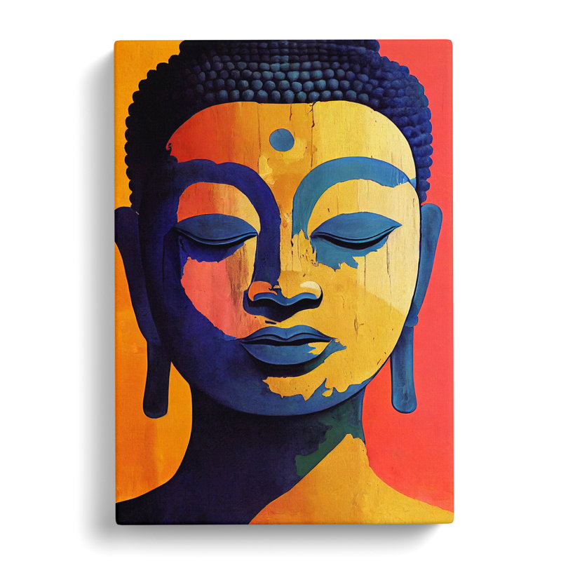 Buddha Palette Knife - Wrapped Canvas, 50cm H x 35cm W x 3cm D