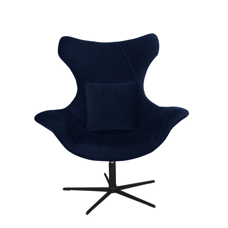 Swivel Lounge Chair, Navy Blue