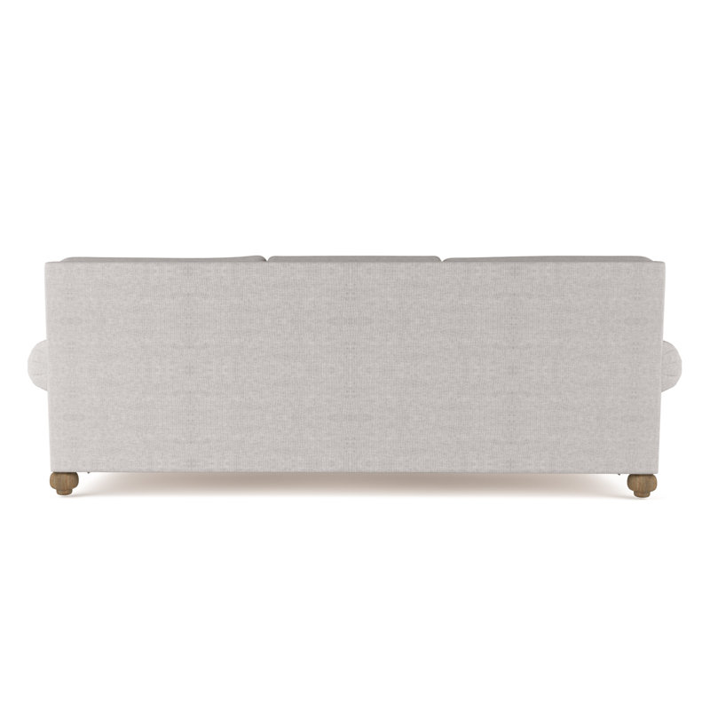 Leroy Rolled Panel-Arm Sofa with Bun Feet, 36" H x 84" W x 49" D, Distressed Leather Cognac, Natural