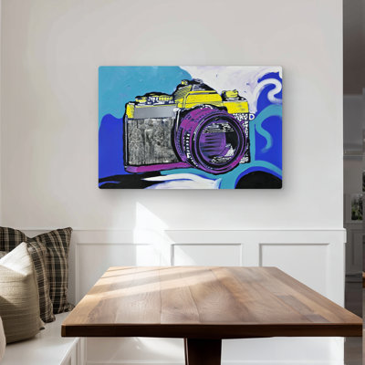 Retro Camera - Purple Metal Print for Home Decor | Vintage Style
