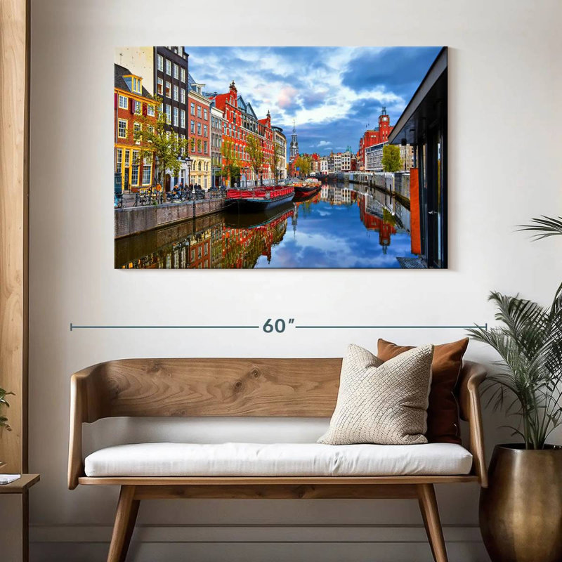 Picturesque amsterdam canal Sireci, H 32 po x l 48 po
