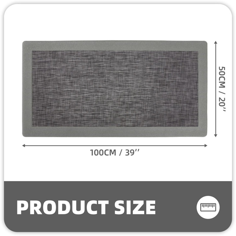 Tapis anti-fatigue Deeana, Rectangle 1 pi 5 po x 2 pi 5 po, Gris foncé