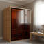 Sauna infrarouge à spectre complet pour 3 personnes, sauna intérieur en bois de pruche canadien avec contrôle Wi-Fi amélioré, haut-parleur, barre d'oxygène, lecture et lumière étoilée 7 couleurs, 2100 W, 220 V