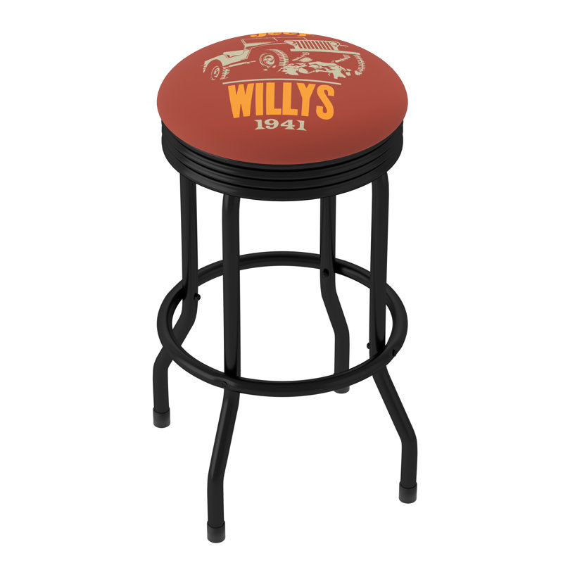 Swivel Upholstered Counter Stool with Steel Frame