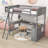 Wood Loft Bed With Desk And Shelves-1212498773-1212498763