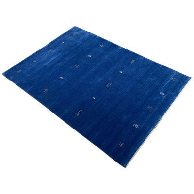 Blue Gabbeh Hand -Knotted Wool Rug