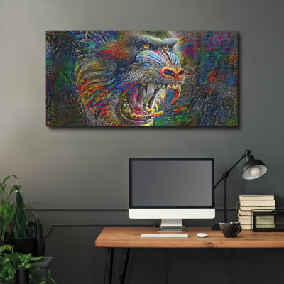  «Mandrill King» par Pedro Gavidia, art mural en métal