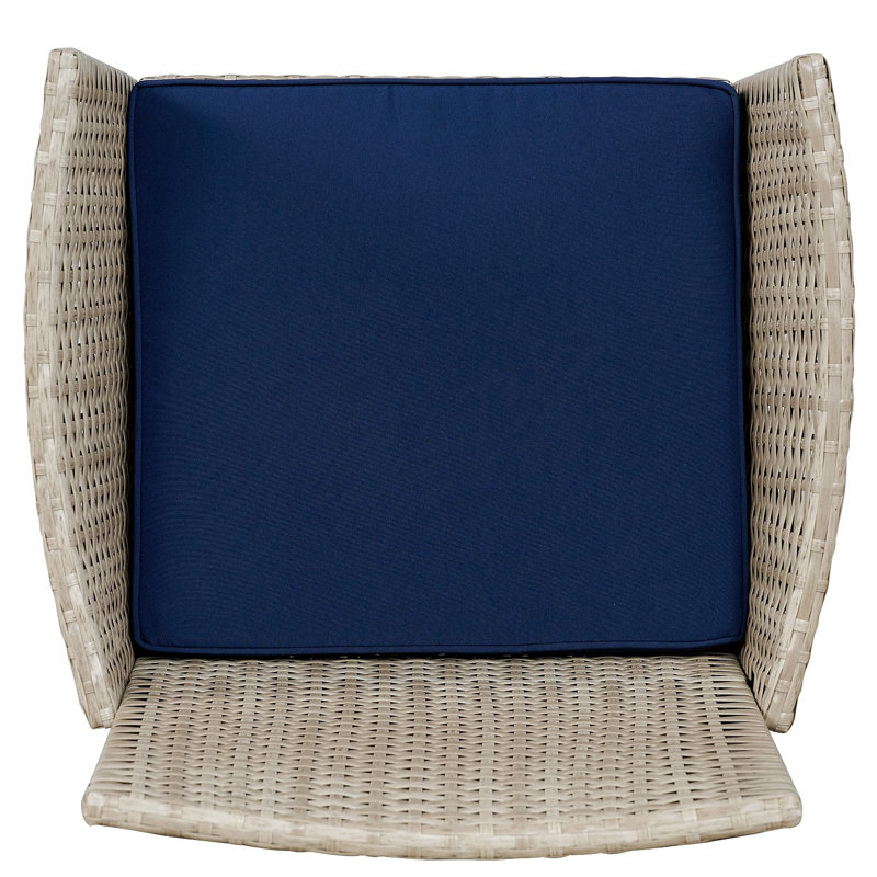 Ensemble de patio extérieur, Coussin bleu marine / structure grise