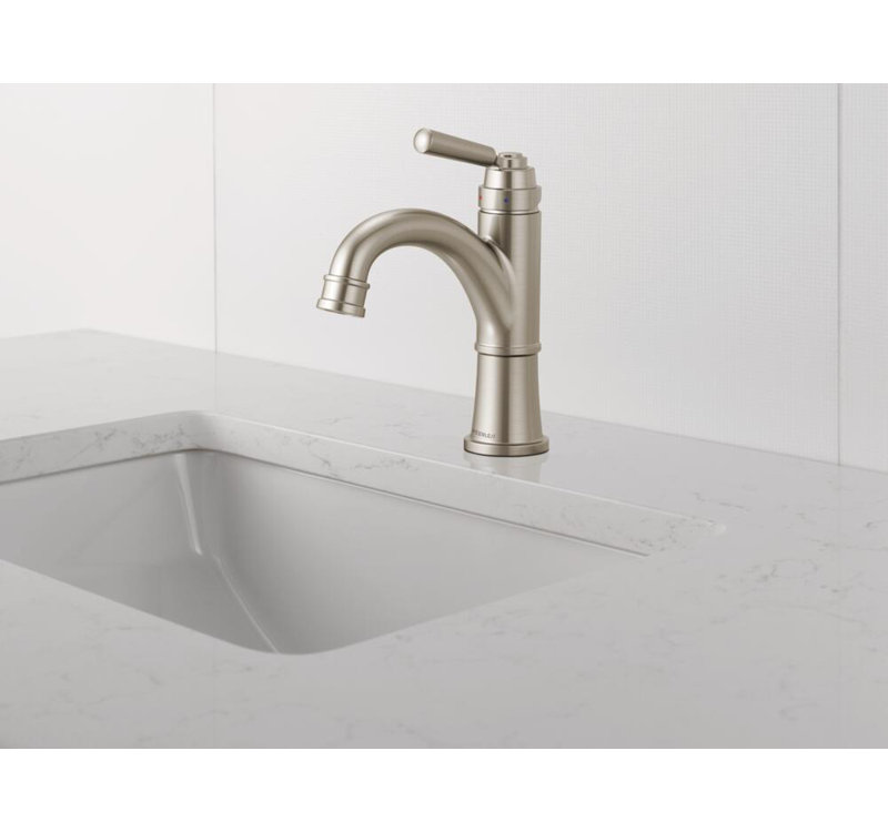Robinet de salle de bain monotrou avec drain Westchester, Nickel brossé