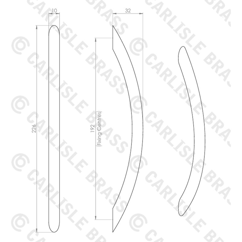 Arch Handle, 1 x 22.6cm, Satin Nickel