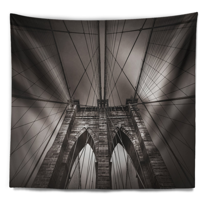 Tapisserie du pont de Brooklyn à New York, États-Unis, H 32 po x l 39 po