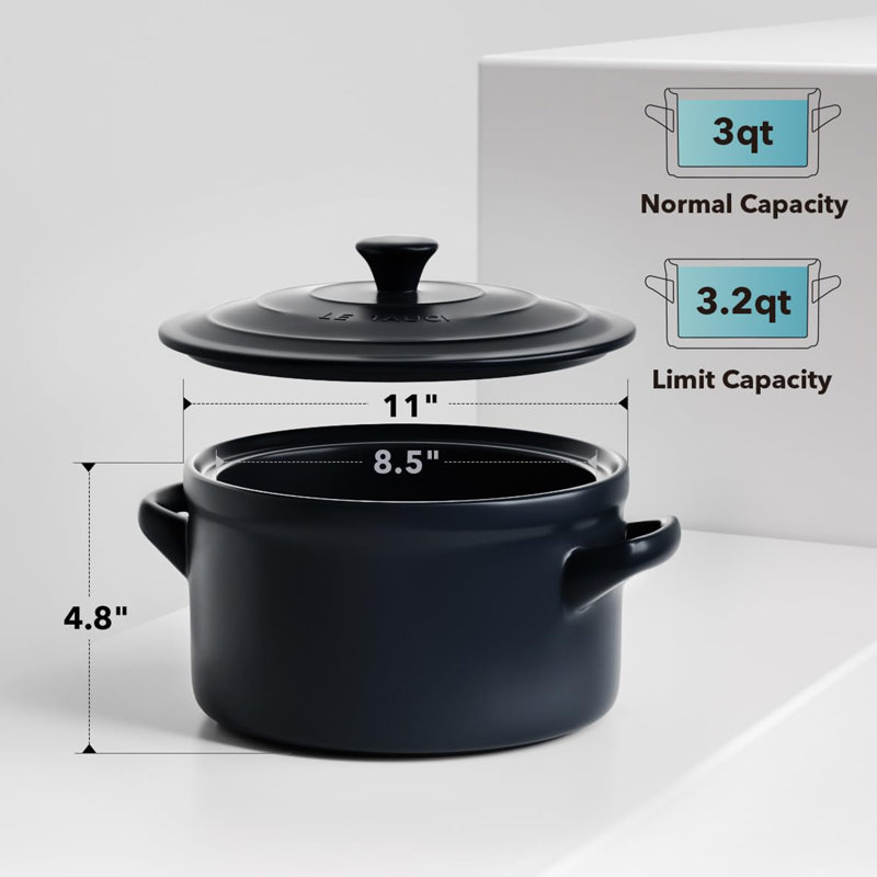 3 Quart Dutch Oven Pot, Midnight Blue