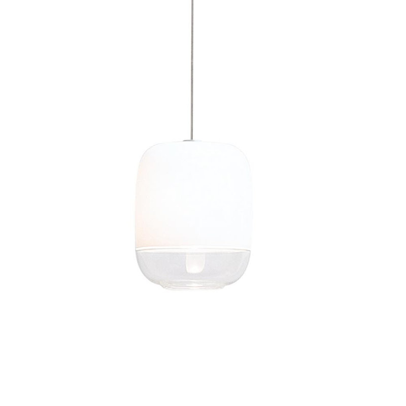 Gong 1 - Light Chrome Single Pendant, 318cm H x 13.5cm W x 13.5cm D, White