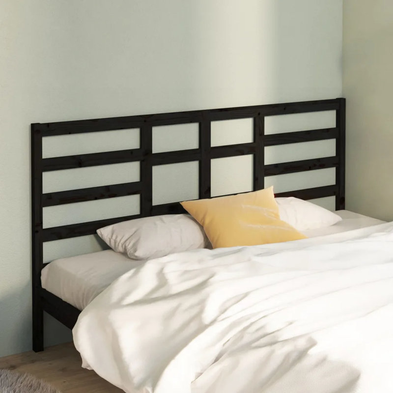 Melillo Solid Wood Headboard, 206 x 104 cm, Black