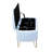 Blue Storage Bench With Gold Legs - Grey Faux Fur For A Stylish And Luxurious Home Living Functional-682824870