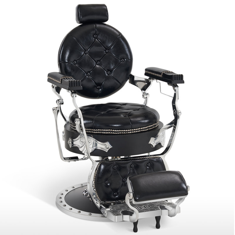 Fauteuil de coiffeur inclinable à pompe hydraulique Keyra, Argenté