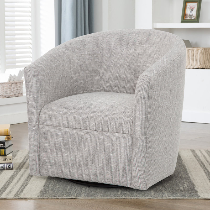 Fauteuil demi-tonneau pivotant Lainey, Beige