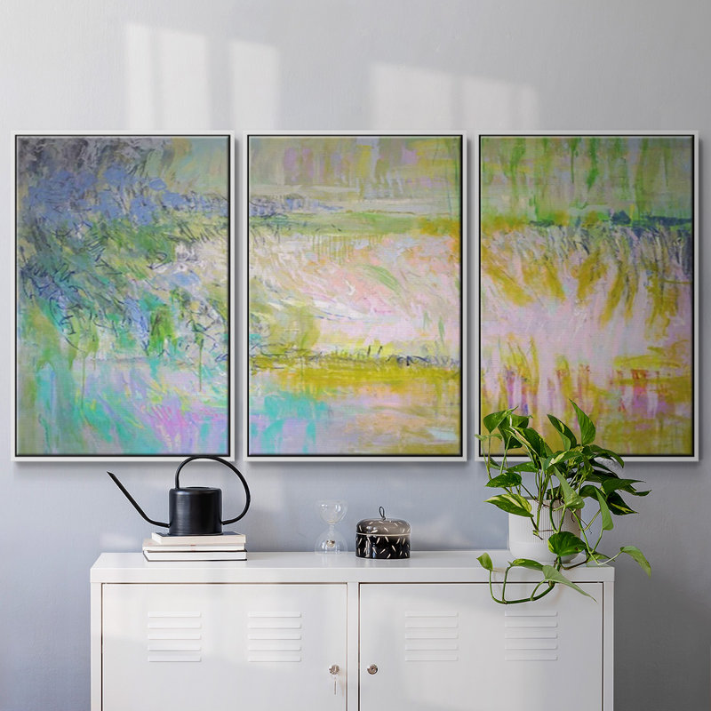 Étude, reproduction sur toile 3 pièces, Blanc, H 24 po x l 48 po x P 2 po