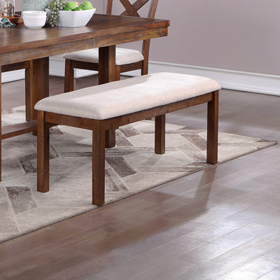 Banc 1 pièce en bois massif au fini brun naturel de style contemporain