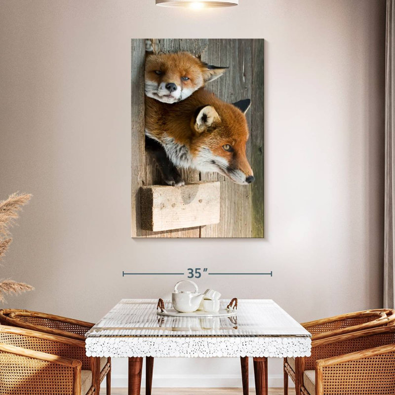 Brampt Sleepy Red Fox, 48" H x 32" W