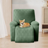 4-Piece Recliner Chair Covers, Elastic Recliner Slipcover With Pocket, Stretchable Bottom And Ties